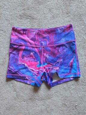VOXY Women’s High-Waist Marble Print Spandex Shorts Size Medium